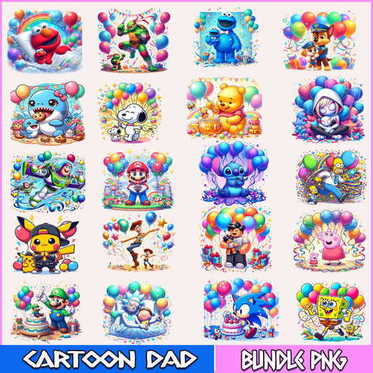 Cartoon Dad Bundle Png, Happy Father' Day Png