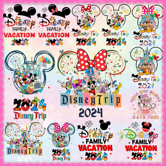 Bundle Disney Trip 2024 Png, 2024 Family Vacation Png, Family Trip Sublimation Design